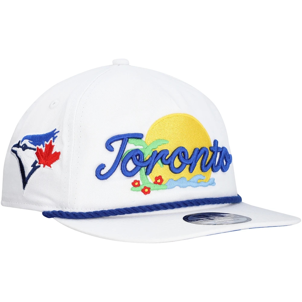 Men's New Era White Toronto Blue Jays Paradise Golfer Adjustable Hat