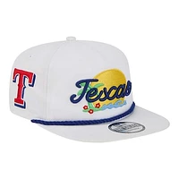 Men's New Era White Texas Rangers Paradise Golfer Adjustable Hat