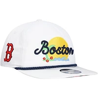 Men's New Era White Boston Red Sox Paradise Golfer Adjustable Hat