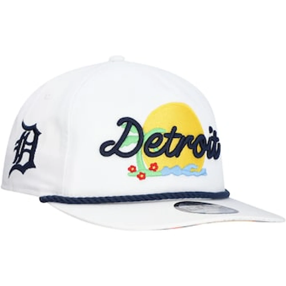 Men's New Era White Detroit Tigers Paradise Golfer Adjustable Hat