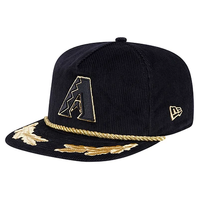 Men's New Era Black Arizona Diamondbacks Corduroy Filigree Golfer Adjustable Hat