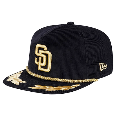 Men's New Era Black San Diego Padres Corduroy Filigree Golfer Adjustable Hat