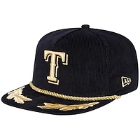 Men's New Era Black Texas Rangers Corduroy Filigree Golfer Adjustable Hat