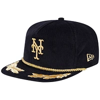 Men's New Era Black New York Mets Corduroy Filigree Golfer Adjustable Hat