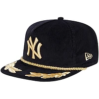 Men's New Era Black New York Yankees Corduroy Filigree Golfer Adjustable Hat