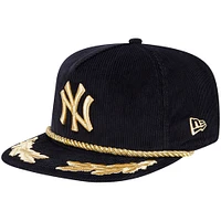 Men's New Era Black New York Yankees Corduroy Filigree Golfer Adjustable Hat