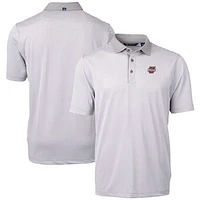Men's Cutter & Buck  Gray UMass Minutemen Virtue Eco Pique Micro Stripe Recycled Polo