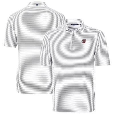 Men's Cutter & Buck UMass Minutemen Virtue Eco Pique Stripe Recycled Polo
