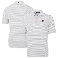 Men's Cutter & Buck UMass Minutemen Virtue Eco Pique Stripe Recycled Polo