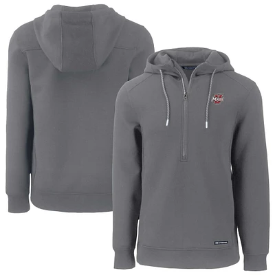 Men's Cutter & Buck  Gray UMass Minutemen Roam Eco Half-Zip Pullover Hoodie