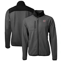 Men's Cutter & Buck  Charcoal UMass Minutemen Cascade Eco Sherpa Fleece Full-Zip Jacket
