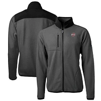 Men's Cutter & Buck  Charcoal UMass Minutemen Cascade Eco Sherpa Fleece Full-Zip Jacket
