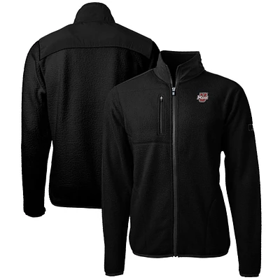 Men's Cutter & Buck  Black UMass Minutemen Cascade Eco Sherpa Fleece Full-Zip Jacket