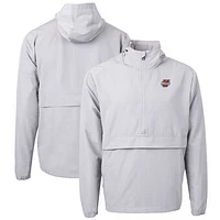 Men's Cutter & Buck  Gray UMass Minutemen Charter Eco Recycled Half-Zip Anorak Jacket