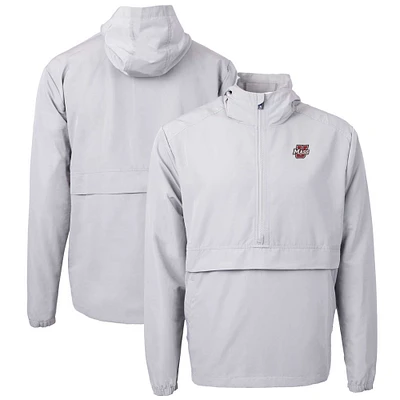 Men's Cutter & Buck  Gray UMass Minutemen Charter Eco Recycled Half-Zip Anorak Jacket
