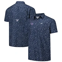 Men's Columbia PFG Navy Tennessee Titans Super Slack Tide Omni-Wick Button-Up Shirt