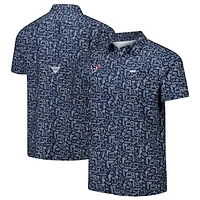 Men's Columbia PFG Navy Houston Texans Super Slack Tide Omni-Wick Button-Up Shirt