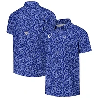 Men's Columbia PFG Royal Indianapolis Colts Super Slack Tide Omni-Wick Button-Up Shirt