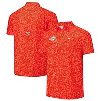 Men's Columbia PFG Orange Miami Dolphins Super Slack Tide Omni-Wick Button-Up Shirt