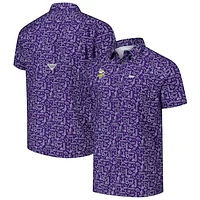 Men's Columbia PFG Purple Minnesota Vikings Super Slack Tide Omni-Wick Button-Up Shirt