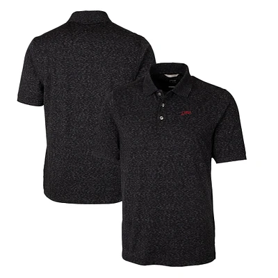 Men's Cutter & Buck SMU Mustangs Big Tall Advantage Tri-Blend Space Dye DryTec Polo