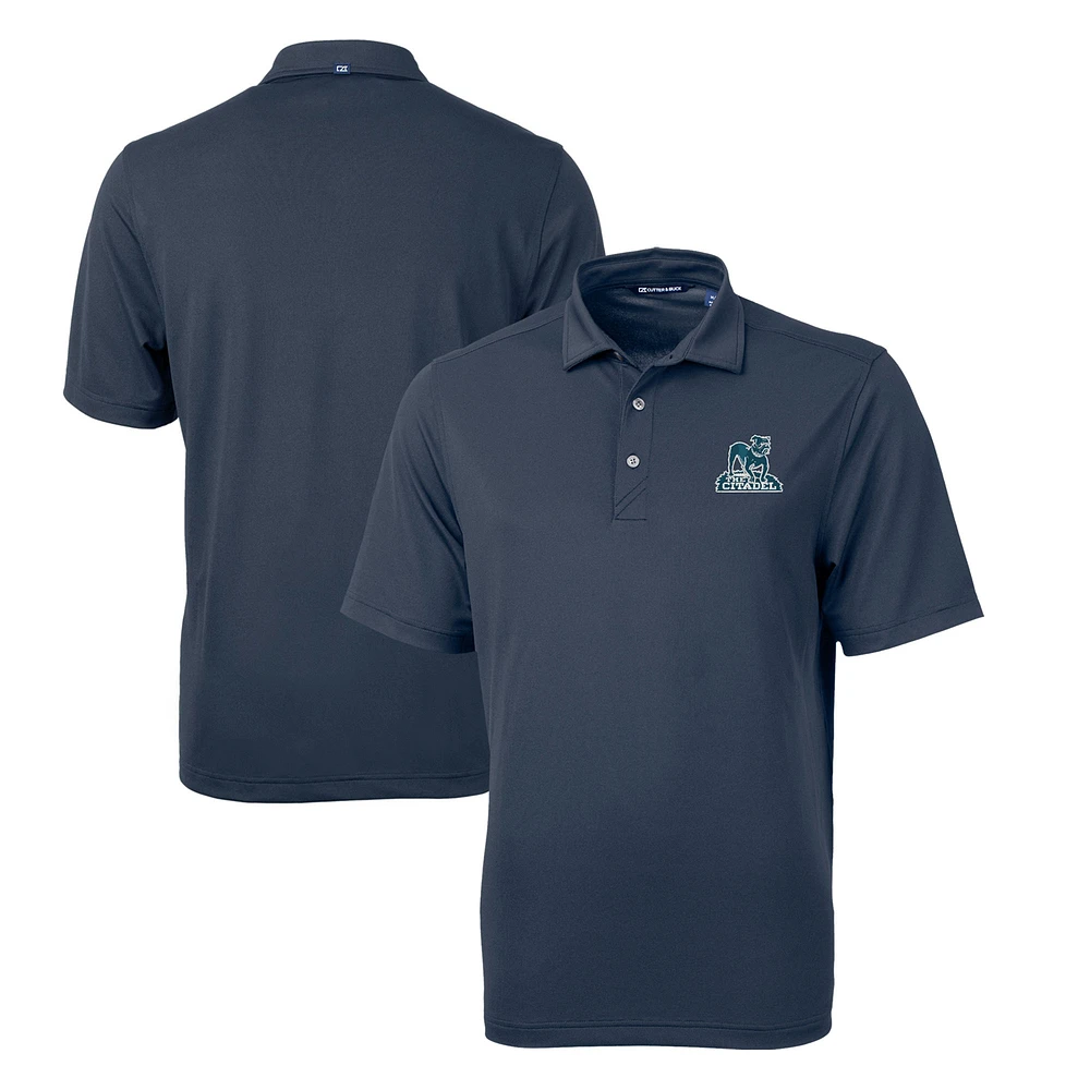 Men's Cutter & Buck Navy Citadel Bulldogs Big Tall Virtue Eco Pique Recycled DryTec Polo