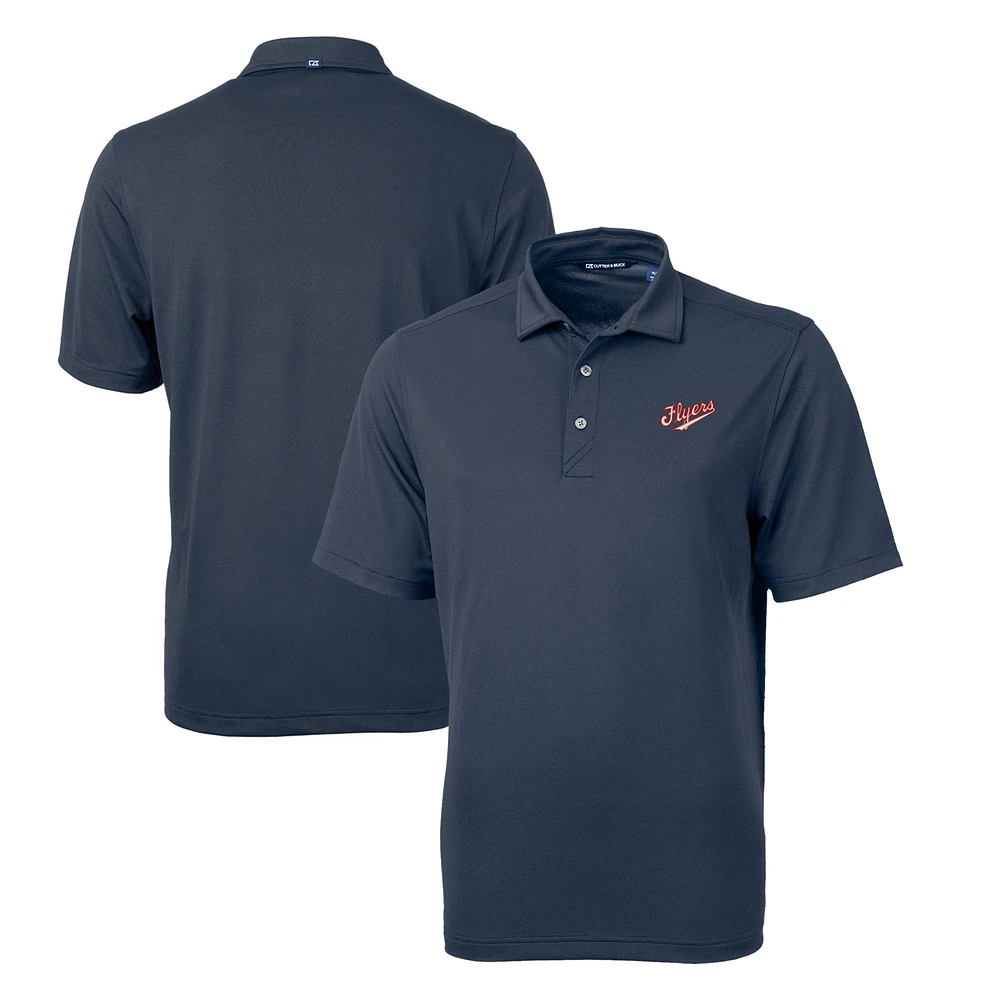 Men's Cutter & Buck Navy Dayton Flyers Big Tall Virtue Eco Pique Recycled DryTec Polo