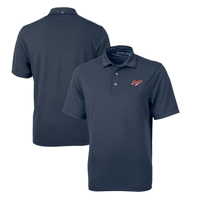Men's Cutter & Buck Navy Dayton Flyers Big Tall Virtue Eco Pique Recycled DryTec Polo