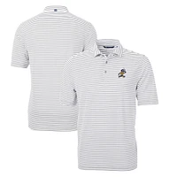 Men's Cutter & Buck Gray ETSU Buccaneers Big Tall Virtue Eco Pique Stripe Recycled DryTec Polo