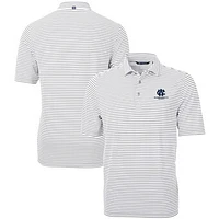 Men's Cutter & Buck Gray George Washington University Big Tall Virtue Eco Pique Stripe Recycled DryTec Polo