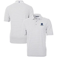Men's Cutter & Buck Gray George Washington University Big Tall Virtue Eco Pique Stripe Recycled DryTec Polo