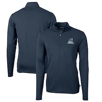 Men's Cutter & Buck Navy Citadel Bulldogs Big Tall Virtue Eco Pique Recycled Quarter-Zip DryTec Top