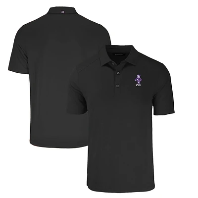 Men's Cutter & Buck Black Kansas State Wildcats Big Tall Forge Eco Stretch Recycled Polo
