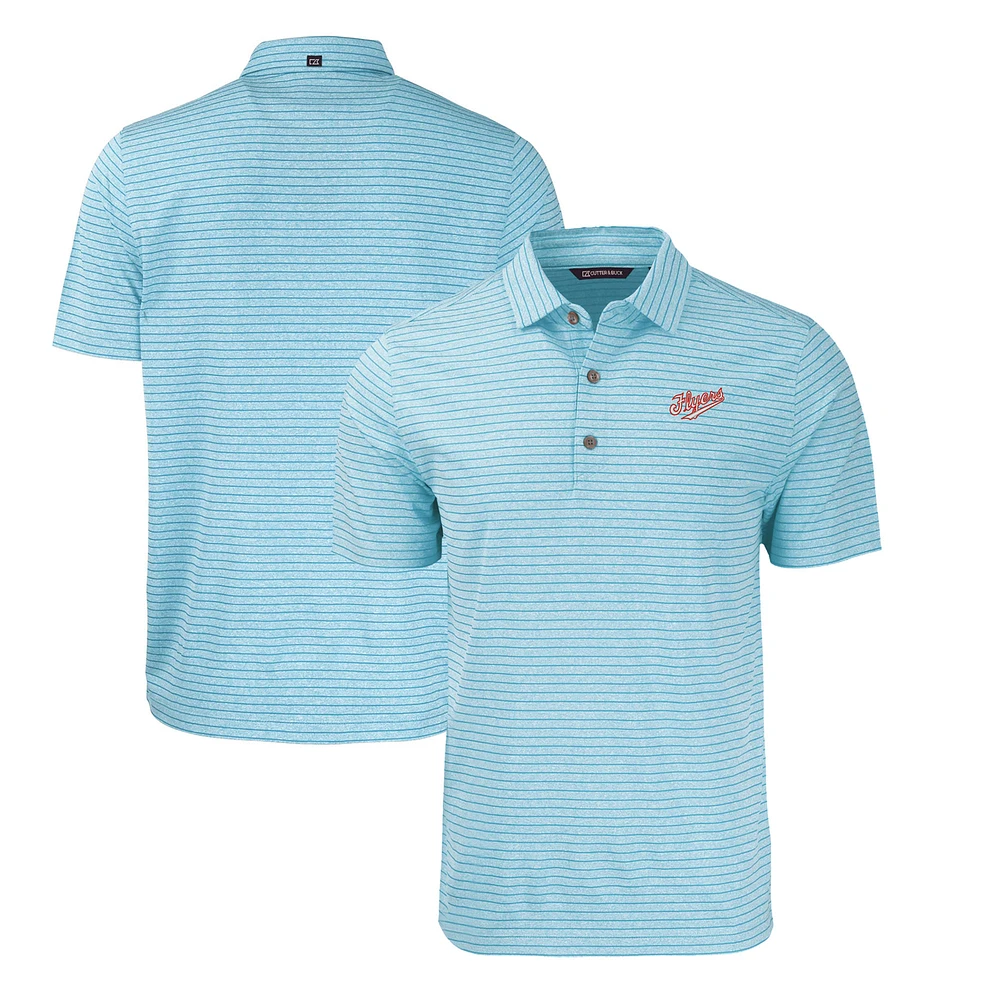 Men's Cutter & Buck Light Blue Dayton Flyers Big Tall Forge Eco Stripe Stretch Recycled Polo