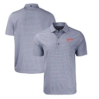 Men's Cutter & Buck Heather Navy Dayton Flyers Big Tall Forge Eco Stripe Stretch Recycled Polo