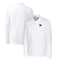 Men's Cutter & Buck White South Carolina Gamecocks Big Tall Tri-Blend Pique Long Sleeve DryTec Polo
