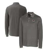 Men's Cutter & Buck South Carolina Gamecocks Big Tall Tri-Blend Pique Long Sleeve DryTec Polo