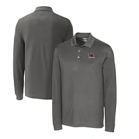Men's Cutter & Buck South Carolina Gamecocks Big Tall Tri-Blend Pique Long Sleeve DryTec Polo