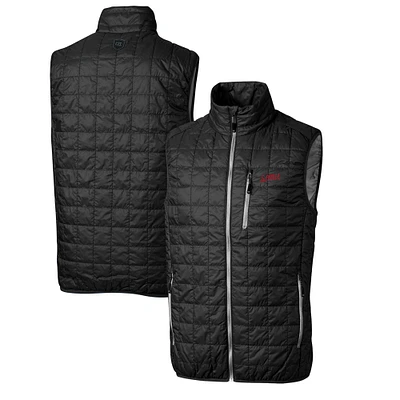 Men's Cutter & Buck SMU Mustangs Rainier PrimaLoft Big Tall Eco Insulated Full-Zip Puffer Vest