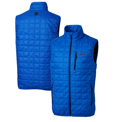 Men's Cutter & Buck Royal SMU Mustangs Rainier PrimaLoft Big Tall Eco Insulated Full-Zip Puffer Vest