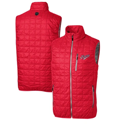 Men's Cutter & Buck Red Dayton Flyers Rainier PrimaLoft Big Tall Eco Insulated Full-Zip Puffer Vest