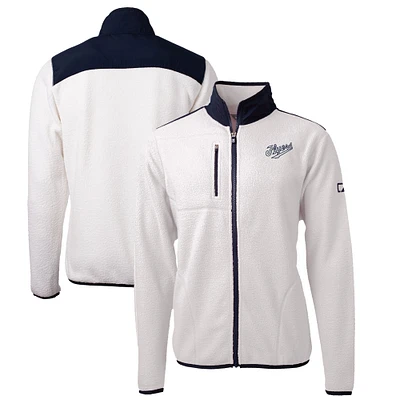 Men's Cutter & Buck Oatmeal Dayton Flyers Big Tall Cascade Eco Sherpa Fleece Full-Zip Jacket