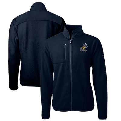 Men's Cutter & Buck Navy ETSU Buccaneers Big Tall Cascade Eco Sherpa Fleece Full-Zip Jacket