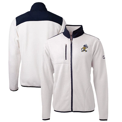 Men's Cutter & Buck Oatmeal ETSU Buccaneers Big Tall Cascade Eco Sherpa Fleece Full-Zip Jacket