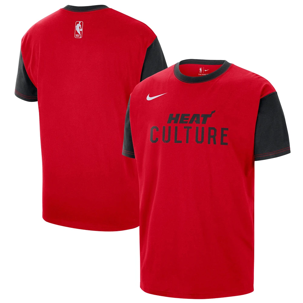 Men's Nike Red Miami Heat 2024/25 City Edition Courtside Color Block T-Shirt