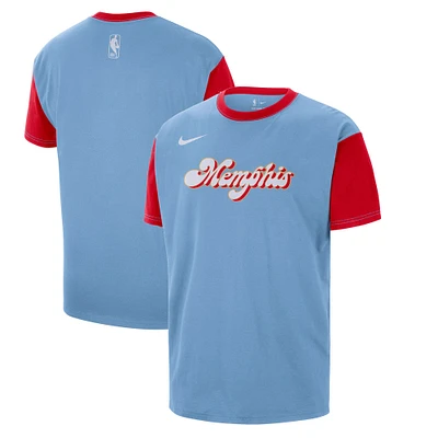 Men's Nike Light Blue Memphis Grizzlies 2024/25 City Edition Courtside Color Block T-Shirt