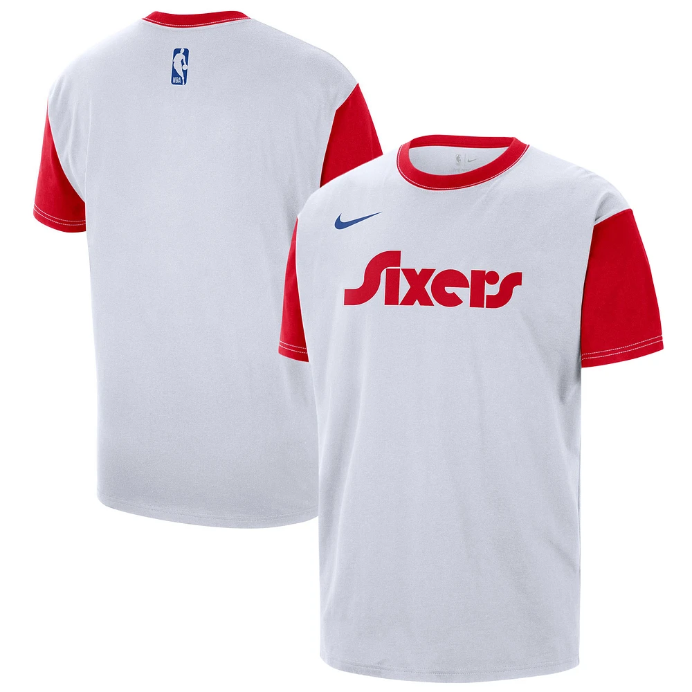 Men's Nike White Philadelphia 76ers 2024/25 City Edition Courtside Color Block T-Shirt