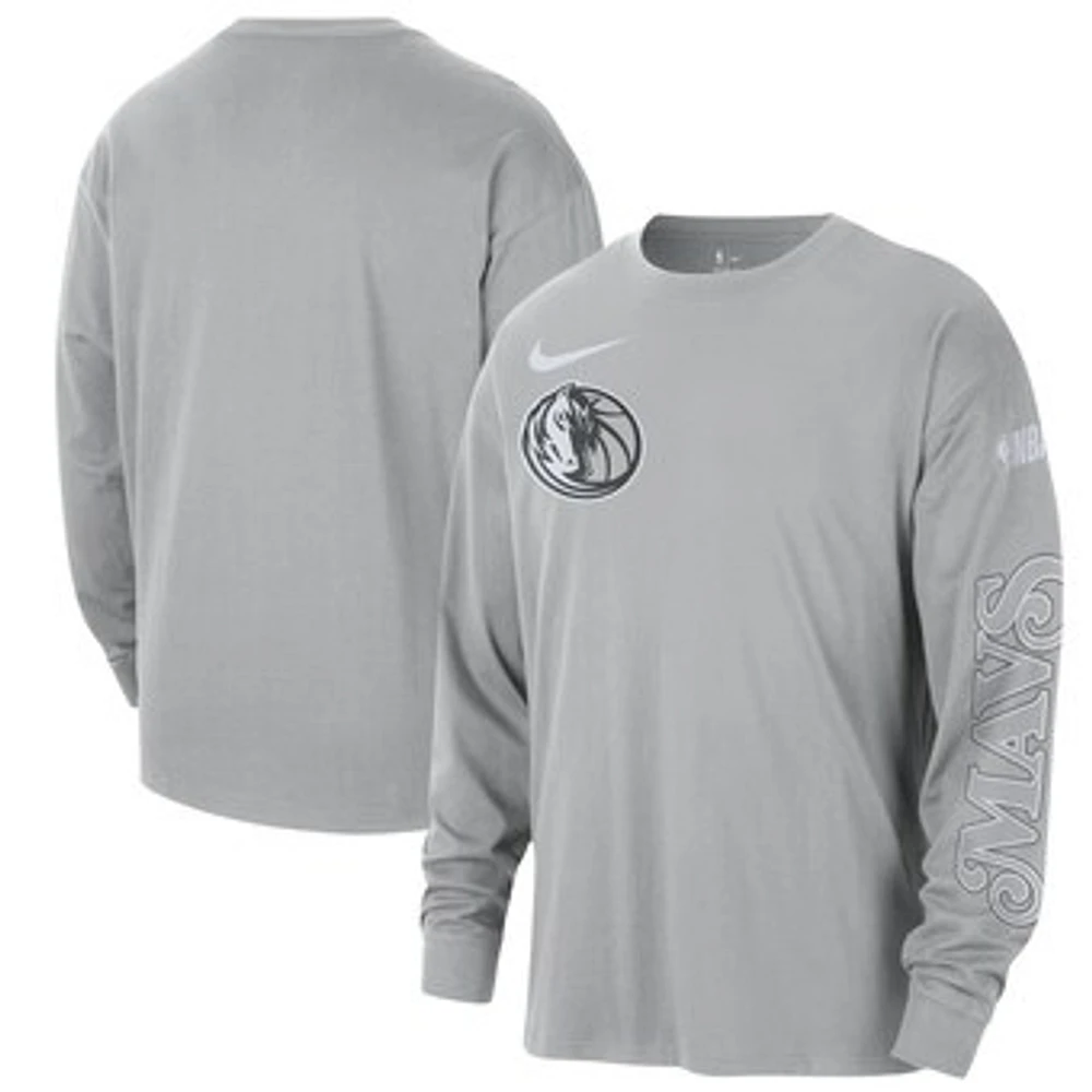 Men's Nike Silver Dallas Mavericks 2024/25 City Edition Courtside Max90 Heavyweight Long Sleeve T-Shirt