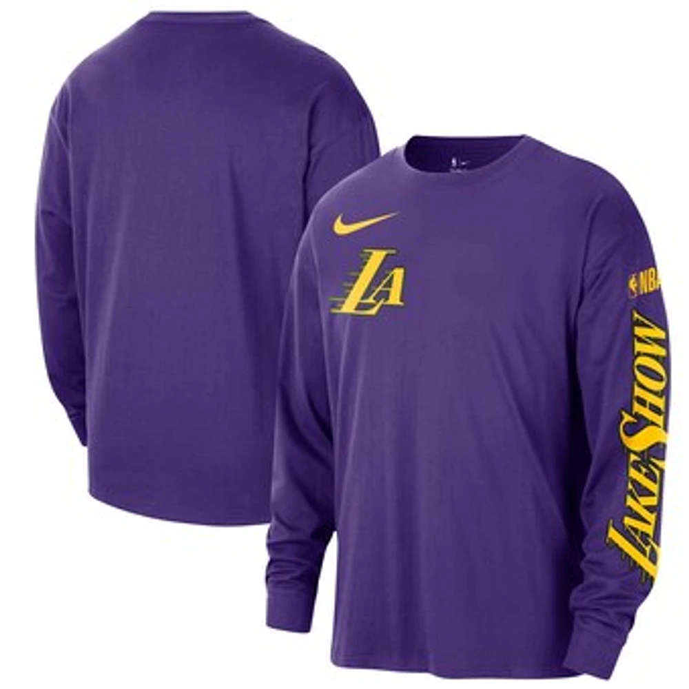 Men's Nike Purple Los Angeles Lakers 2024/25 City Edition Courtside Max90 Heavyweight Long Sleeve T-Shirt