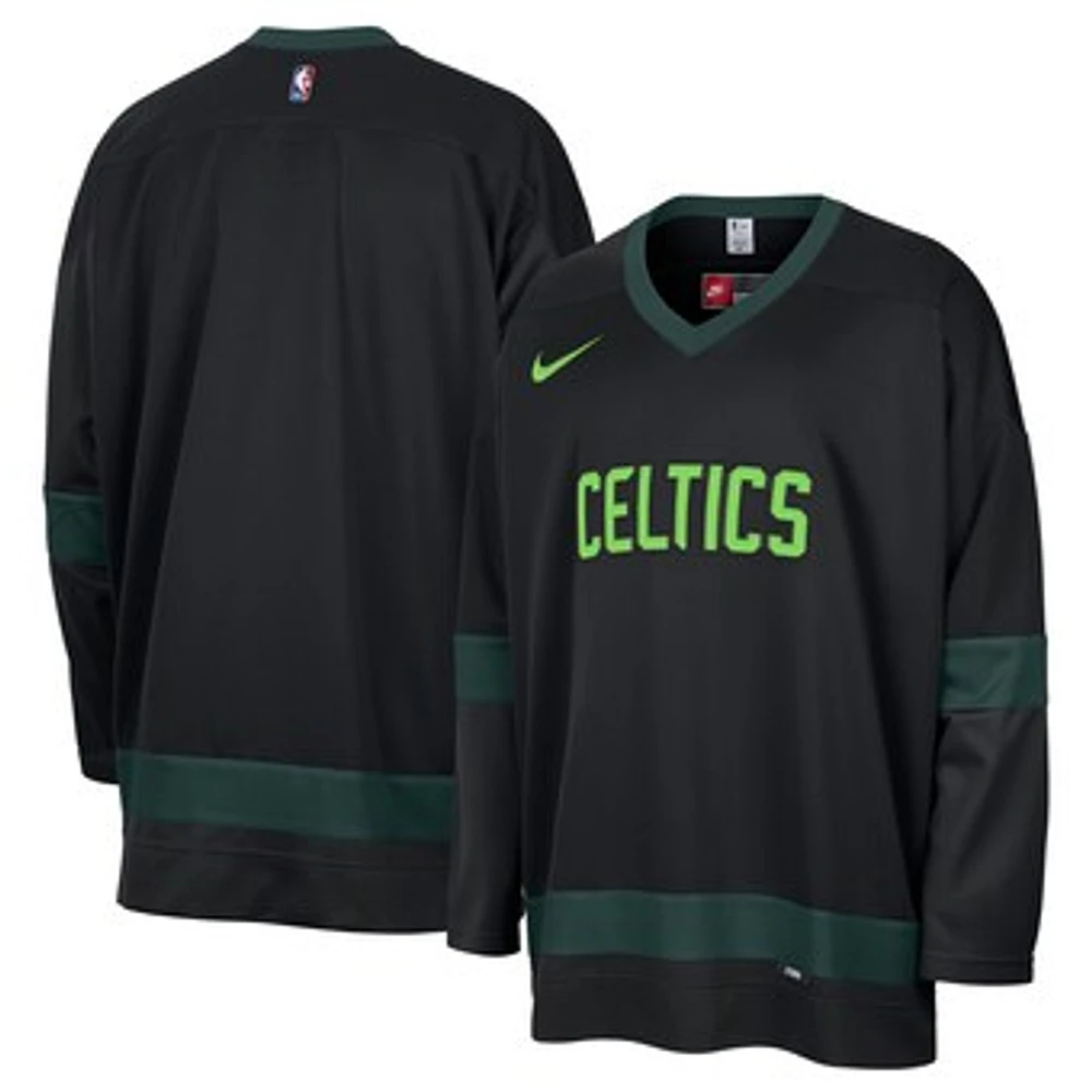 Men's Nike Black Boston Celtics 2024/25 City Edition Courtside Heavyweight Hockey Jersey